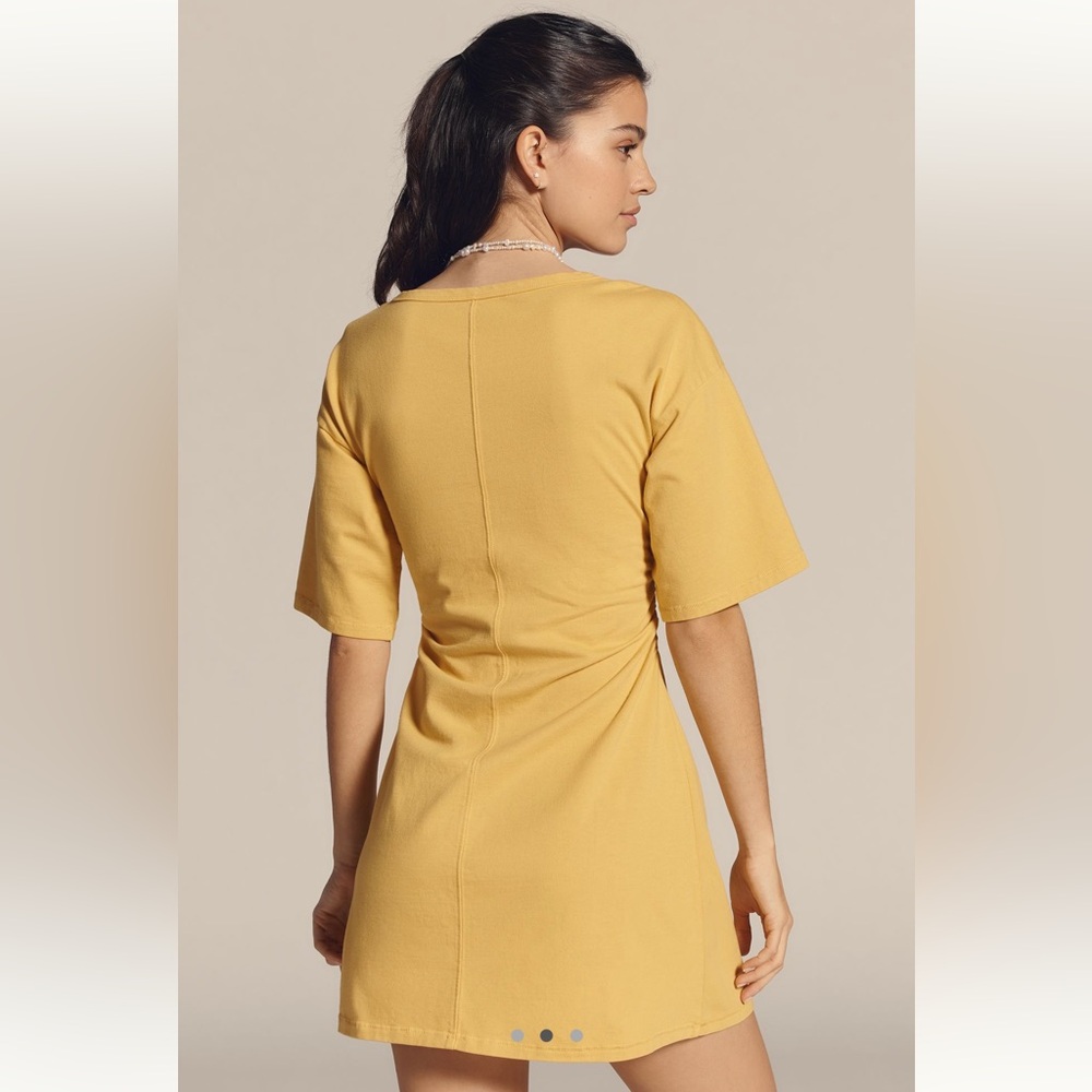 Anthropologie Mustard Yellow Short Sleeve Shift Dress - Picture 3 of 13